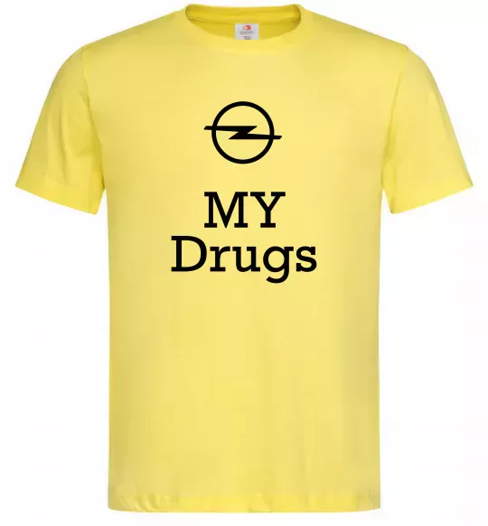 Чоловіча футболка Opel my drugs Лимонний фото