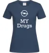 Жіноча футболка Opel my drugs Темно-синій фото