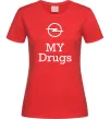 Жіноча футболка Opel my drugs Червоний фото