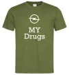 Чоловіча футболка Opel my drugs Оливковий фото