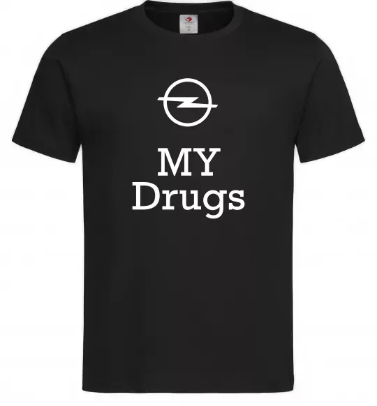 Чоловіча футболка Opel my drugs Чорний фото