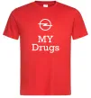 Чоловіча футболка Opel my drugs Червоний фото