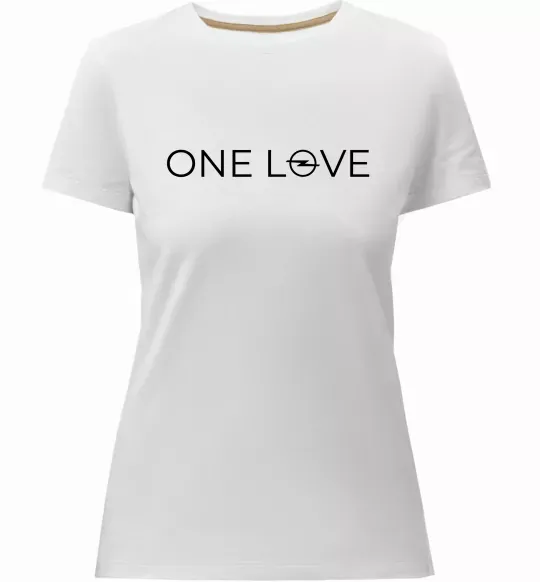 Жіноча преміум футболка Opel one love Білий фото