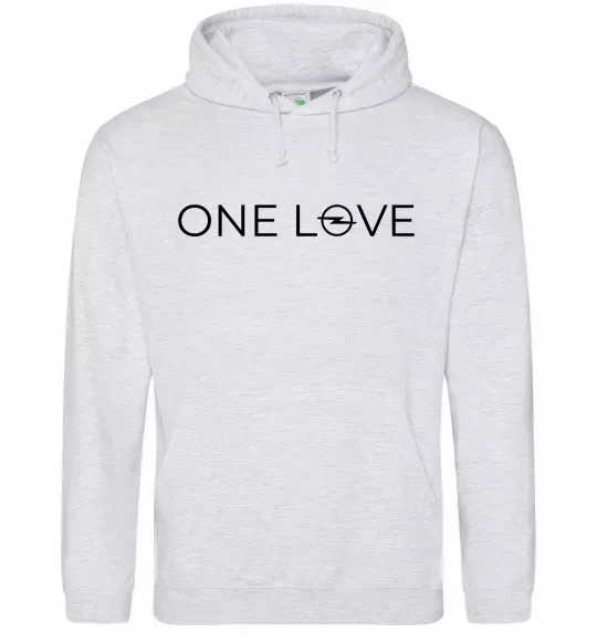 Мужская толстовка (худи) Opel one love Серый меланж фото