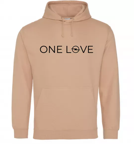 Мужская толстовка (худи) Opel one love Песочный фото