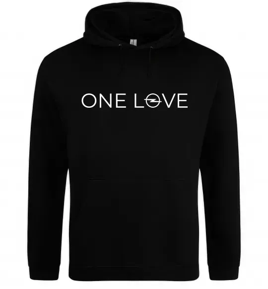 Мужская толстовка (худи) Opel one love Черный фото