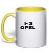 Чашка с цветной ручкой I <3 Opel Лимонный фото
