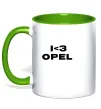 Чашка с цветной ручкой I <3 Opel Зеленый фото