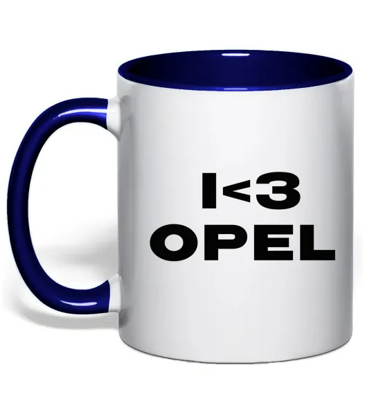 Чашка с цветной ручкой I <3 Opel Глубокий темно-синий фото