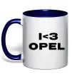 Чашка с цветной ручкой I <3 Opel Глубокий темно-синий фото
