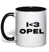 Чашка с цветной ручкой I <3 Opel Черный фото