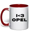 Чашка с цветной ручкой I <3 Opel Красный фото