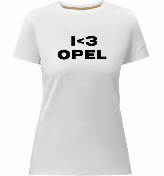 Жіноча преміум футболка I <3 Opel Білий фото