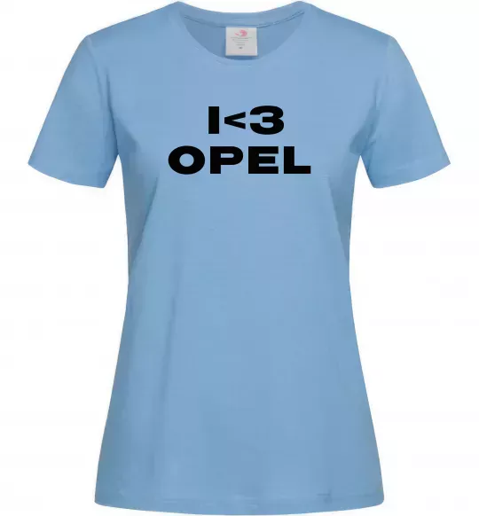 Жіноча футболка I <3 Opel Блакитний фото