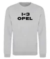 Свитшот I <3 Opel Серый меланж фото