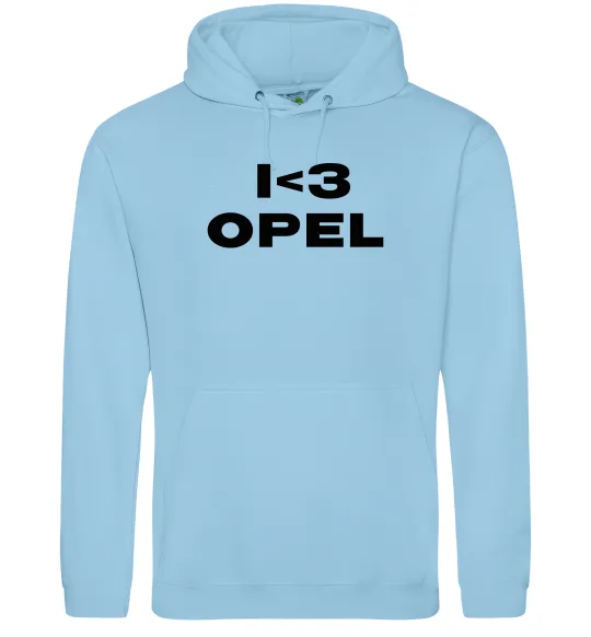 Мужская толстовка (худи) I <3 Opel Голубой фото