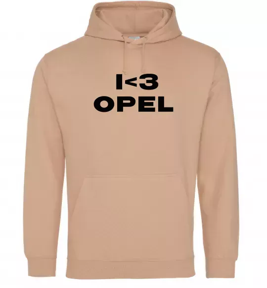Женская толстовка (худи) I <3 Opel Песочный фото