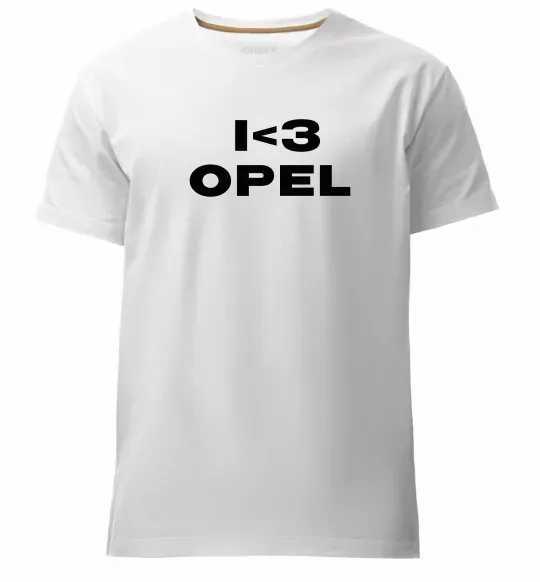 Чоловіча преміум футболка I <3 Opel Білий фото