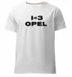 Чоловіча преміум футболка I <3 Opel Білий фото