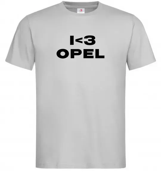 Чоловіча футболка I <3 Opel Сірий фото