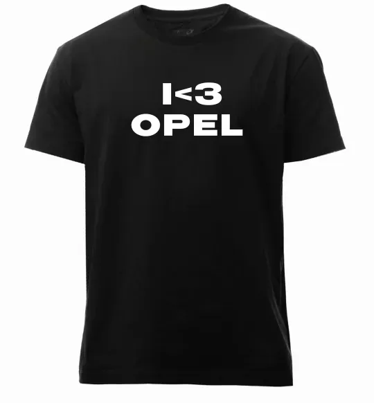 Чоловіча преміум футболка I <3 Opel Чорний фото