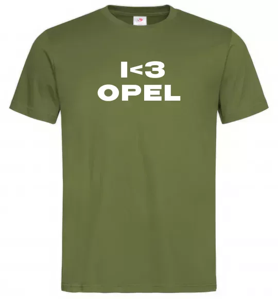 Чоловіча футболка I <3 Opel Оливковий фото