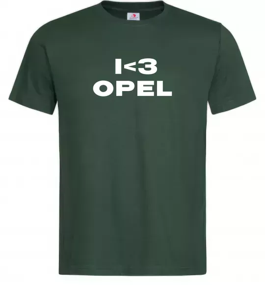 Чоловіча футболка I <3 Opel Темно-зелений фото
