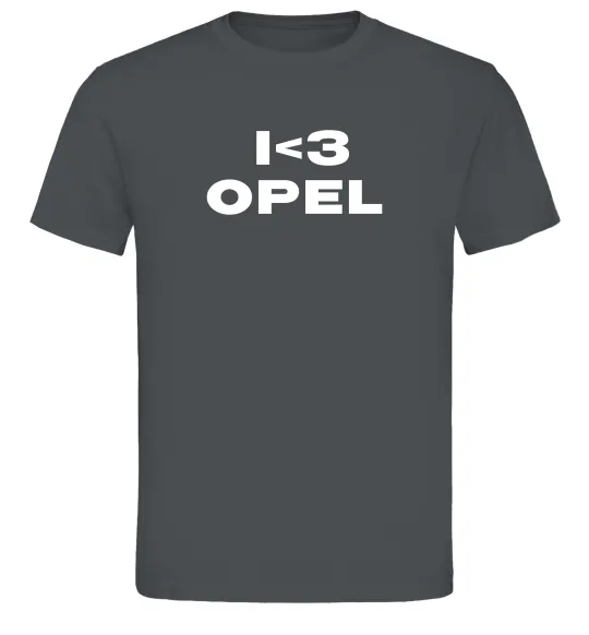 Чоловіча футболка I <3 Opel Графіт фото