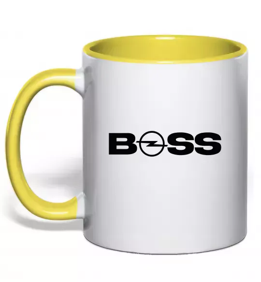 Чашка з кольоровою ручкою Boss Opel Сонячно жовтий фото