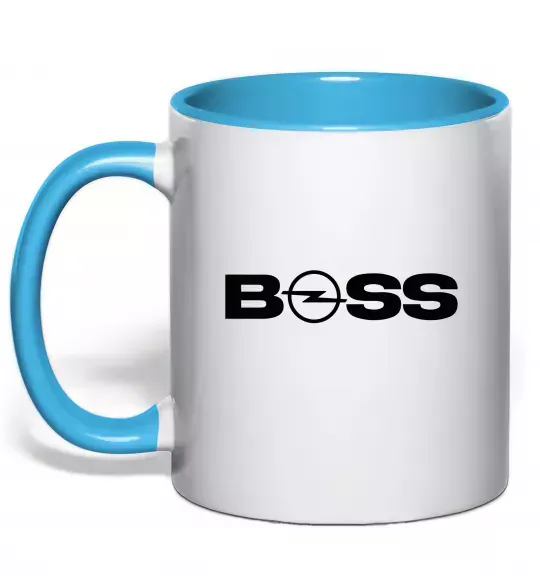 Чашка з кольоровою ручкою Boss Opel Блакитний фото