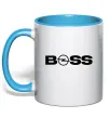 Чашка з кольоровою ручкою Boss Opel Блакитний фото