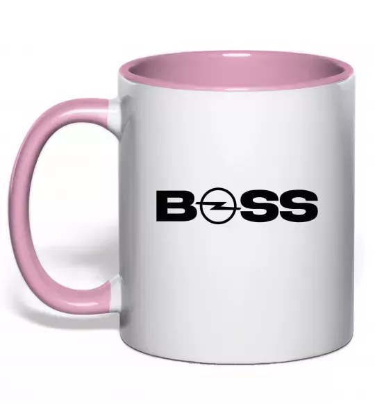 Чашка з кольоровою ручкою Boss Opel Ніжно рожевий фото