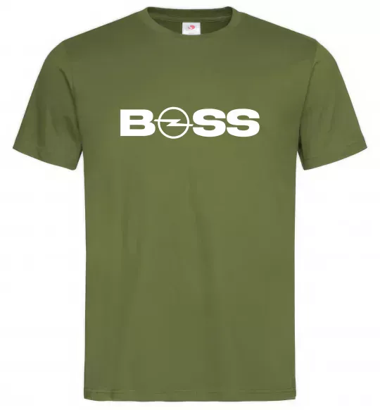 Чоловіча футболка Boss Opel Оливковий фото
