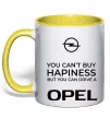 Чашка з кольоровою ручкою You can drive Opel Лимонний фото