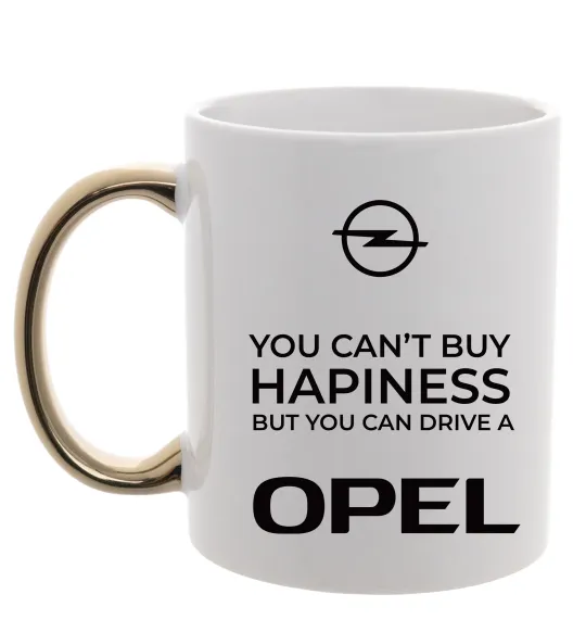 Чашка с цветной ручкой You can drive Opel Золото фото