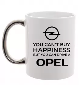 Чашка з кольоровою ручкою Opel my drugs Срібло фото