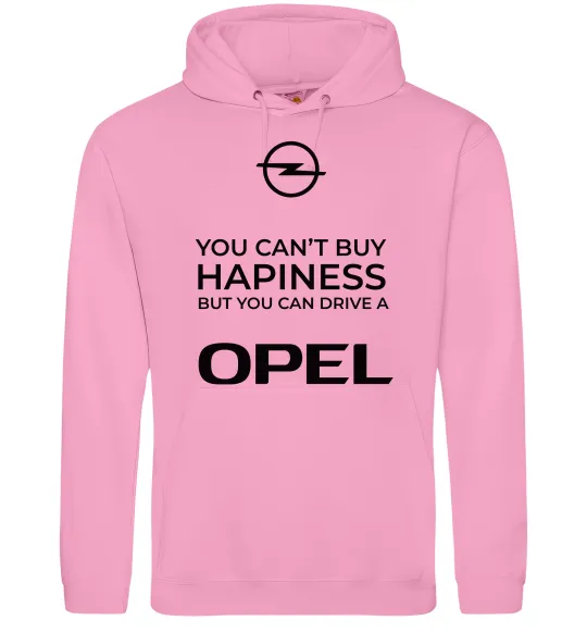 Мужская толстовка (худи) You can drive Opel Розовый фото