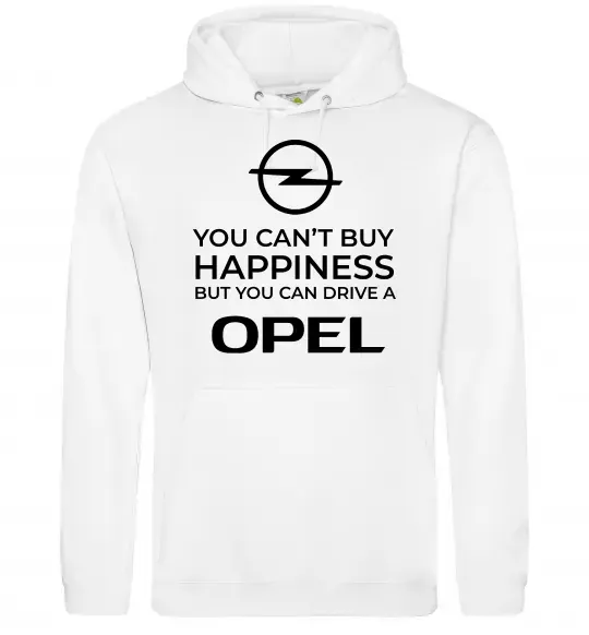 Чоловіча толстовка (худі) You can drive Opel Білий фото