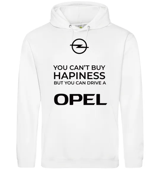 Женская толстовка (худи) You can drive Opel Белый фото