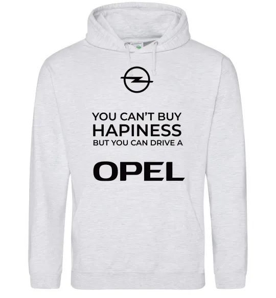 Женская толстовка (худи) You can drive Opel Серый меланж фото