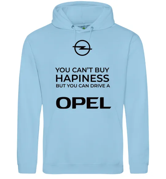 Женская толстовка (худи) You can drive Opel Голубой фото
