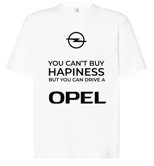 Футболка Оверсайз You can drive Opel Білий фото