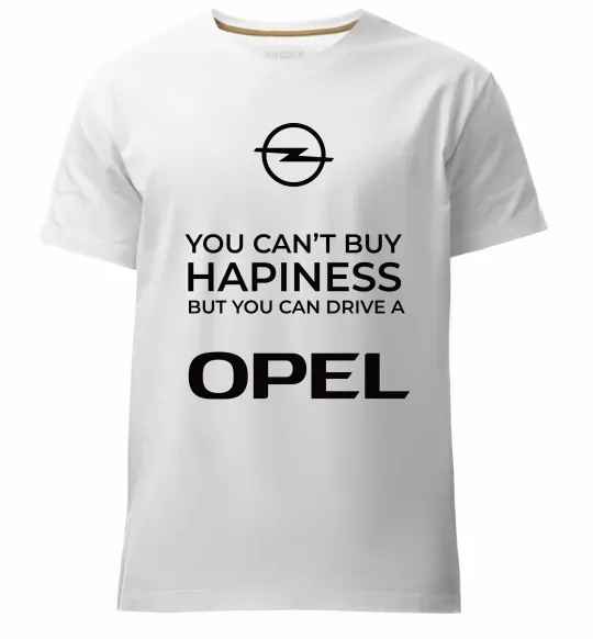 Чоловіча преміум футболка You can drive Opel Білий фото
