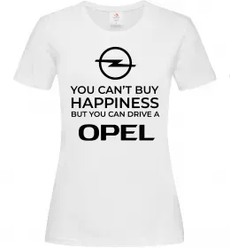 Жіноча футболка You can drive Opel Білий фото