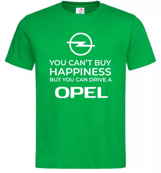 Мужская футболка You can drive Opel Зеленый фото