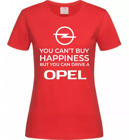 Женская футболка You can drive Opel Красный фото