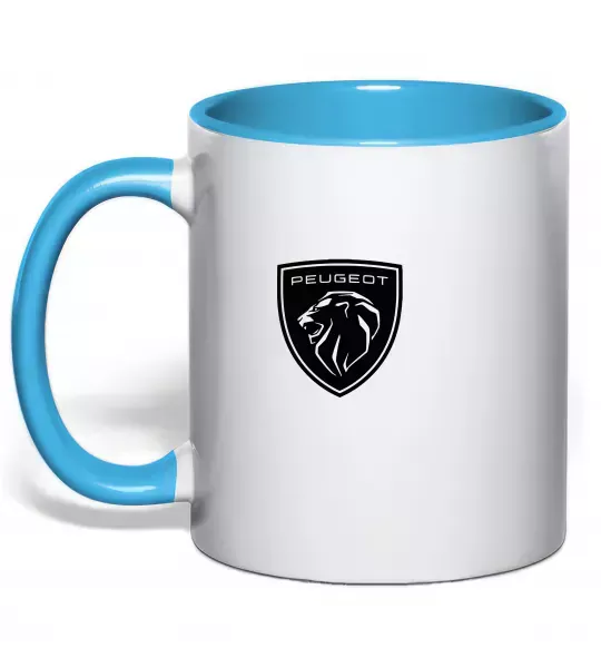 Чашка с цветной ручкой Peugeot Голубой фото