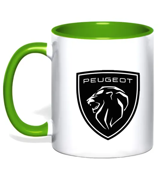 Чашка с цветной ручкой Peugeot Лаймовый фото