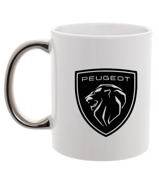 Чашка с цветной ручкой Peugeot Серебро фото