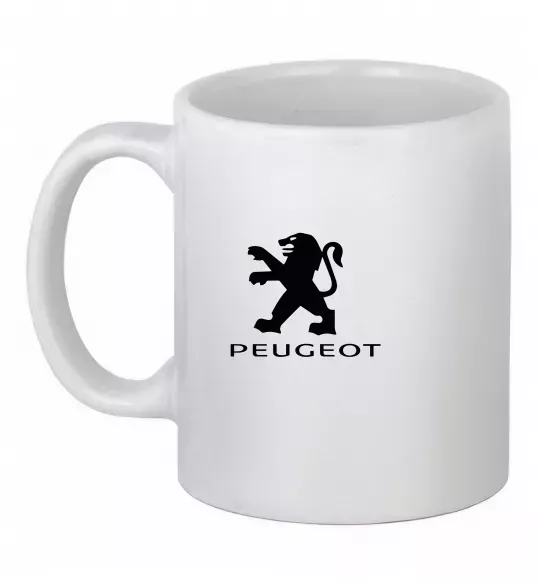 Чашка керамічна Peugeot logo Білий фото